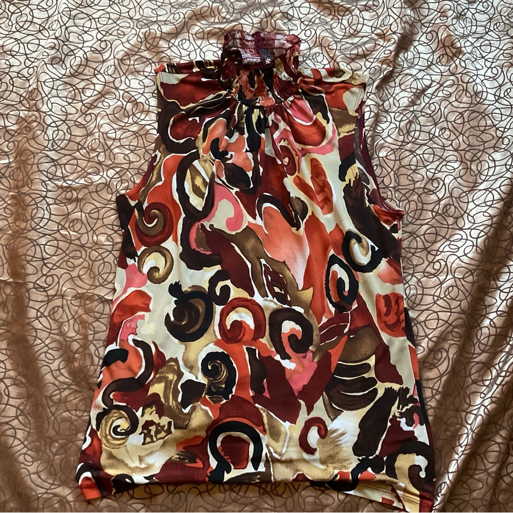 Seranade Elegant Multicolor Swirl Sleeveless Top
